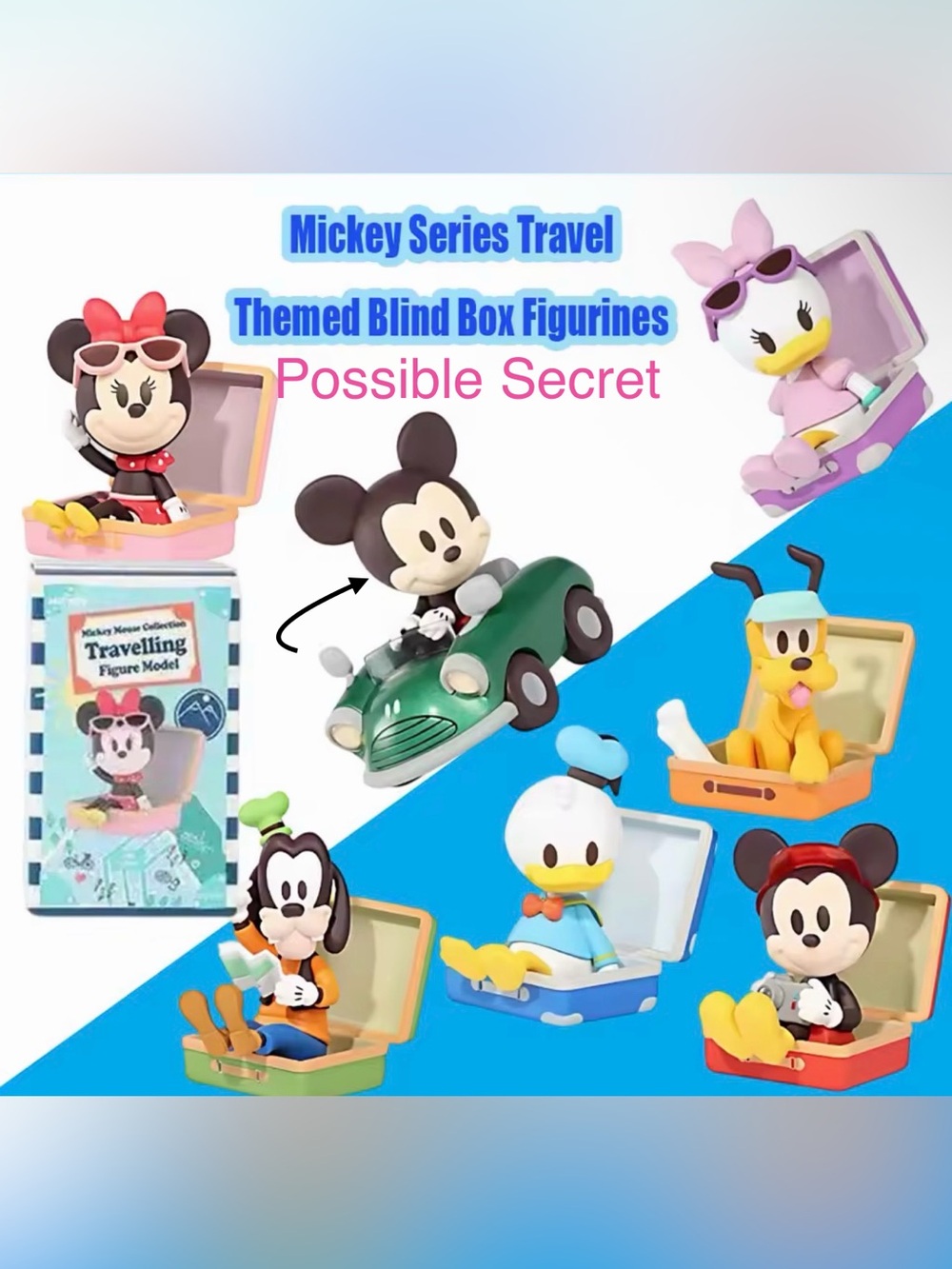 Authentic MICKEY MOUSE Collection Travelling Figure - Full Set - Factory Sealed